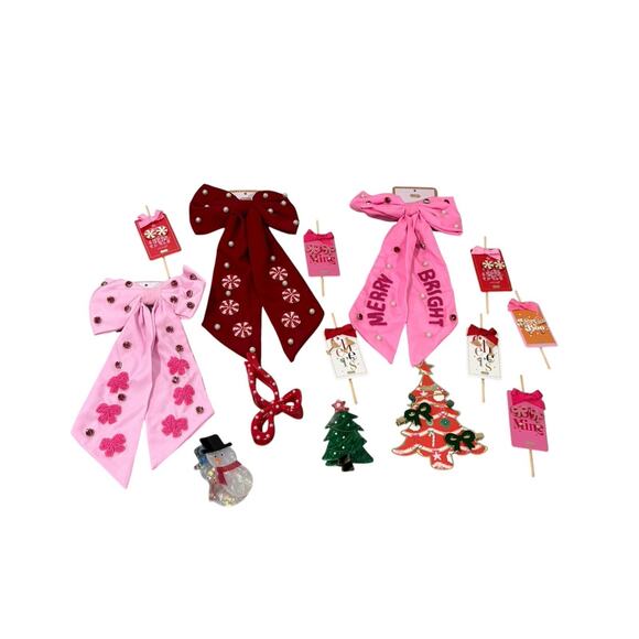 Mud Pie Boutique Holiday Christmas Hair Accessories Earrings Large Lot Samples - Picture 1 of 4